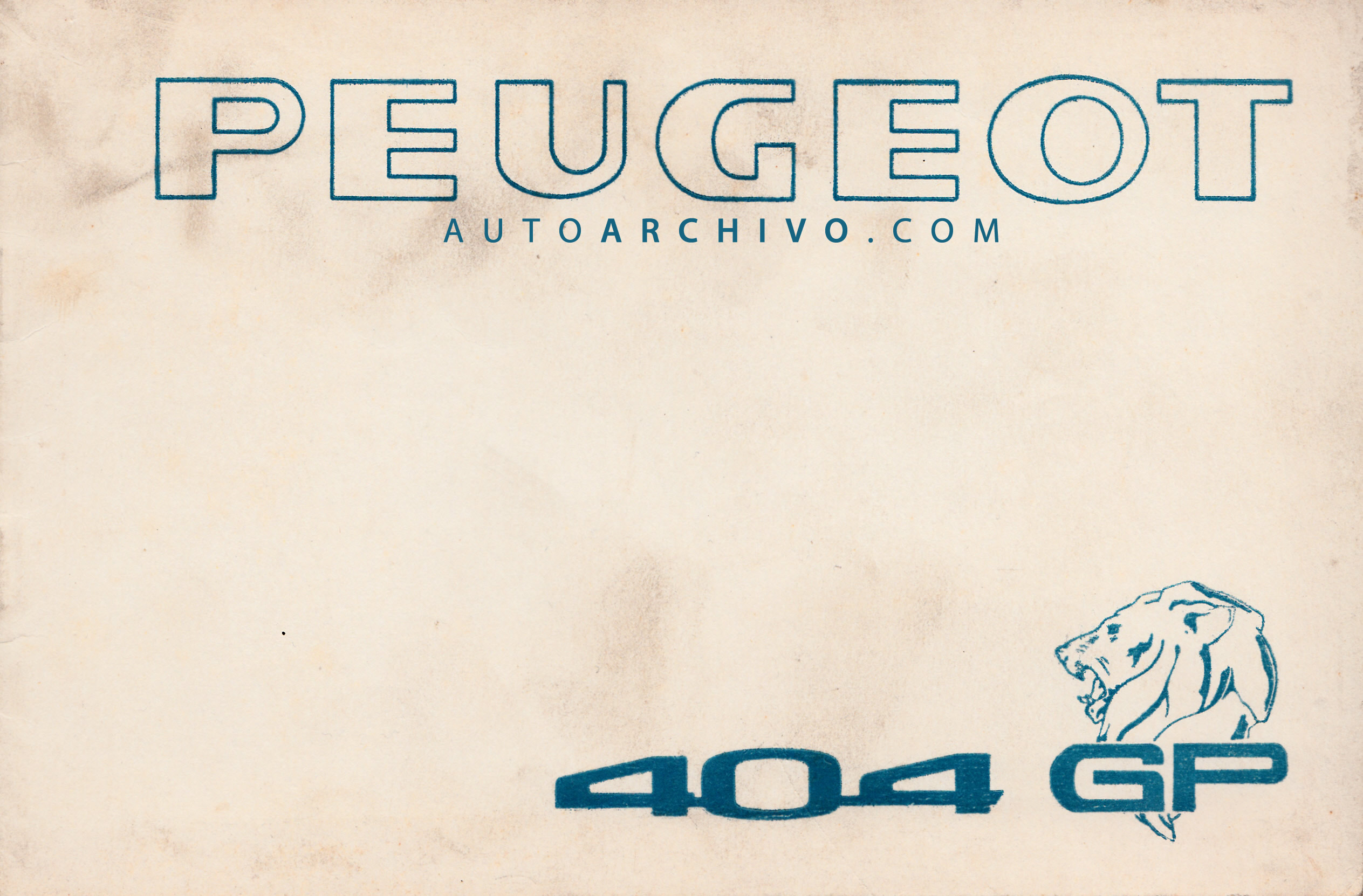 Manual Peugeot 404 GP